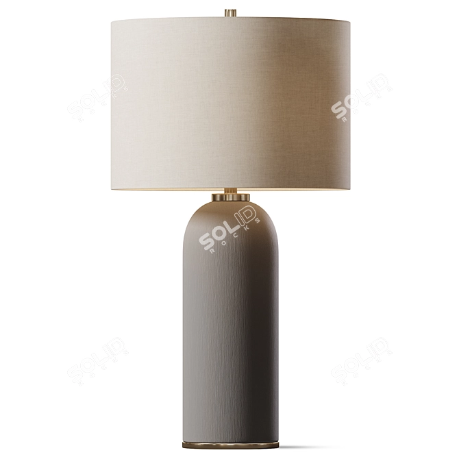 Concrete Table Lamp Gray Finish 3D model image 1