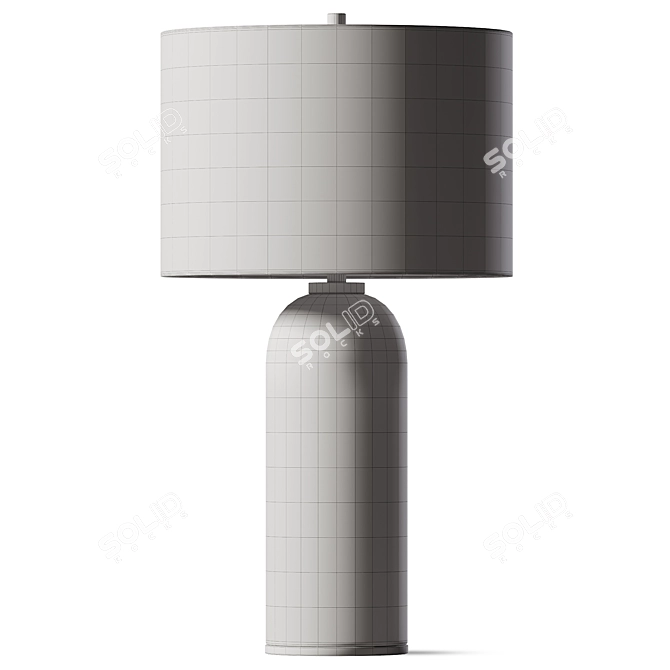 Concrete Table Lamp Gray Finish 3D model image 2