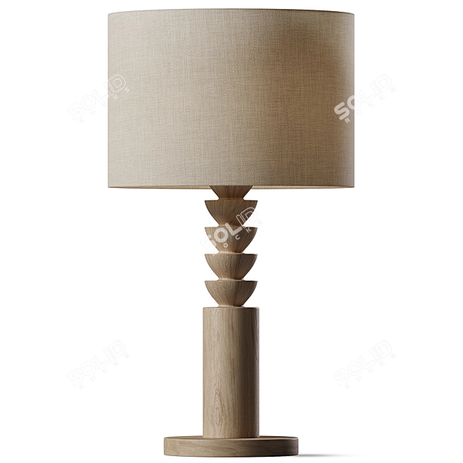 Modern Wood Lathe Table Lamp 3D model image 1