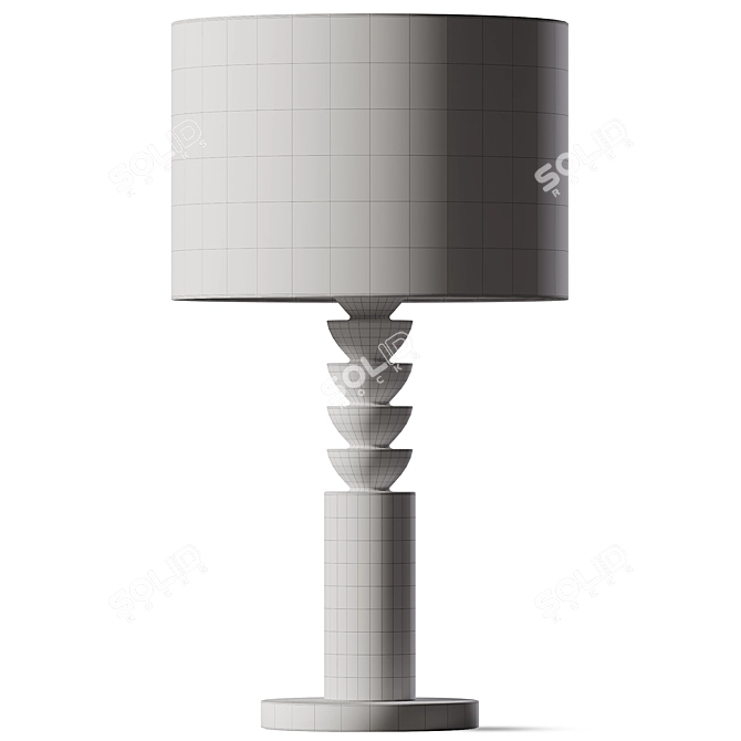 Modern Wood Lathe Table Lamp 3D model image 3