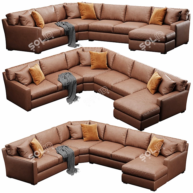 Versatile Crate&Barrel Axis Sofa 3D model image 2