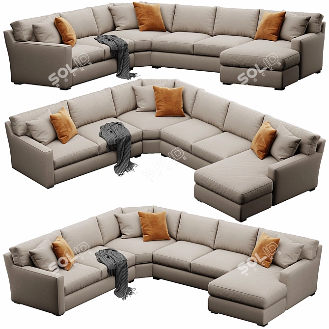 Versatile Crate&Barrel Axis Sofa 3D model image 4