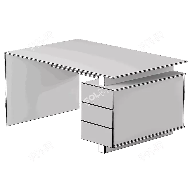 Sleek Renzo Desk Model 3D model image 5