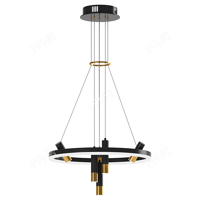 Modern Daur 7-Light Pendant Chandelier 3D model image 3