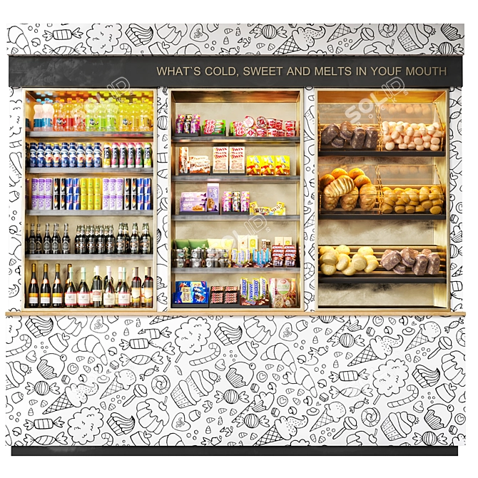  Supermarket Product Display Models 3D model image 1