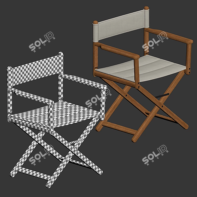 KRISTALIA STRIA Director's Chair Folding 3D model image 5