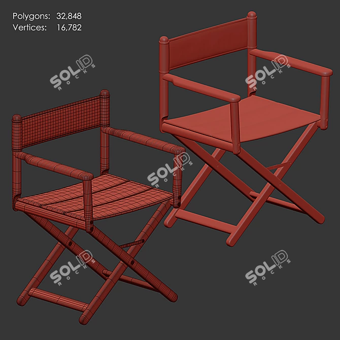 KRISTALIA STRIA Director's Chair Folding 3D model image 6