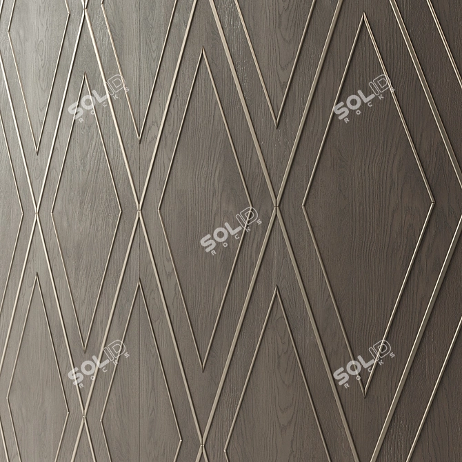 Handcrafted Oak Wall Panels 3D model image 4