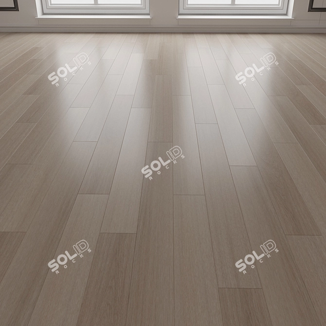 Wooden Parquet Flooring Texture Set 3D model image 3