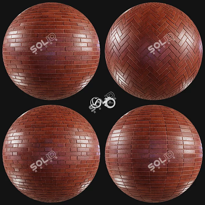 Seamless Realistic Brick PBR Material 3D model image 1