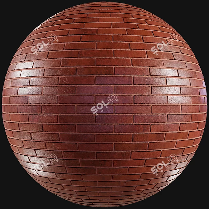 Seamless Realistic Brick PBR Material 3D model image 2