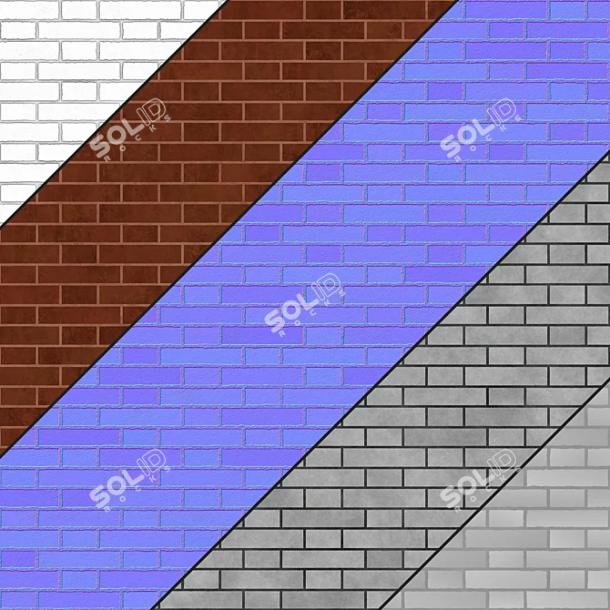 Seamless Realistic Brick PBR Material 3D model image 6