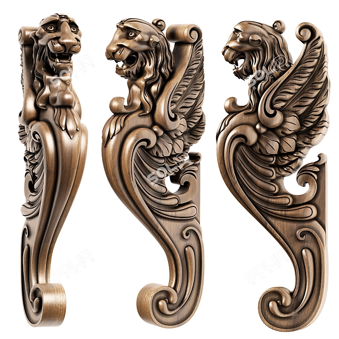 Carved Column for Staircase 3D model image 1