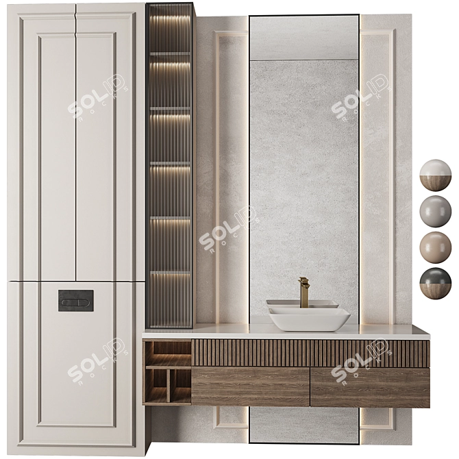  Modern Bathroom Furniture Set 3D model image 1