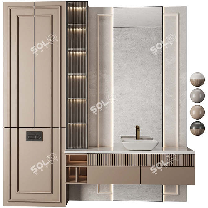  Modern Bathroom Furniture Set 3D model image 3