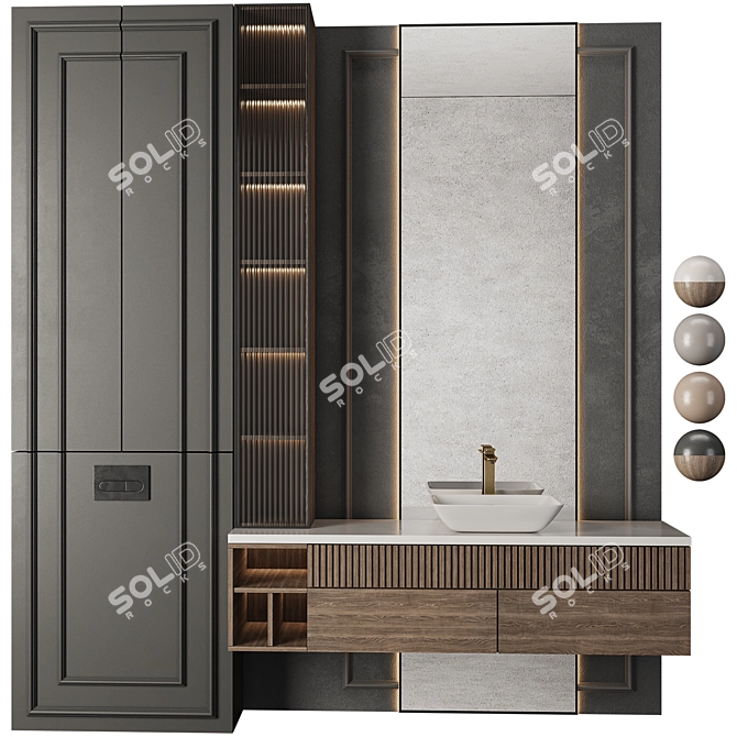  Modern Bathroom Furniture Set 3D model image 4