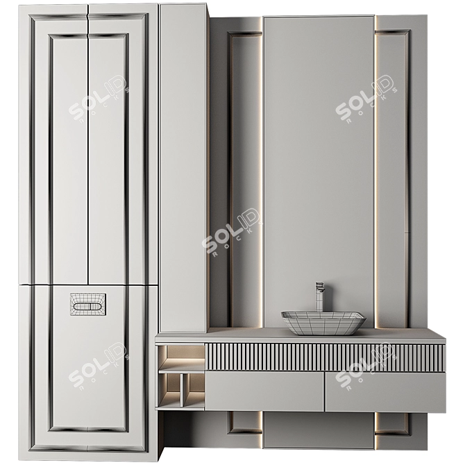  Modern Bathroom Furniture Set 3D model image 6