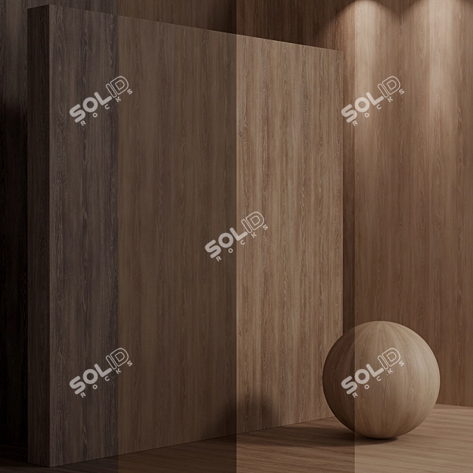 Seamless Oak Wood Material Set 3D model image 1