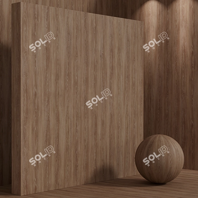 Seamless Oak Wood Material Set 3D model image 2
