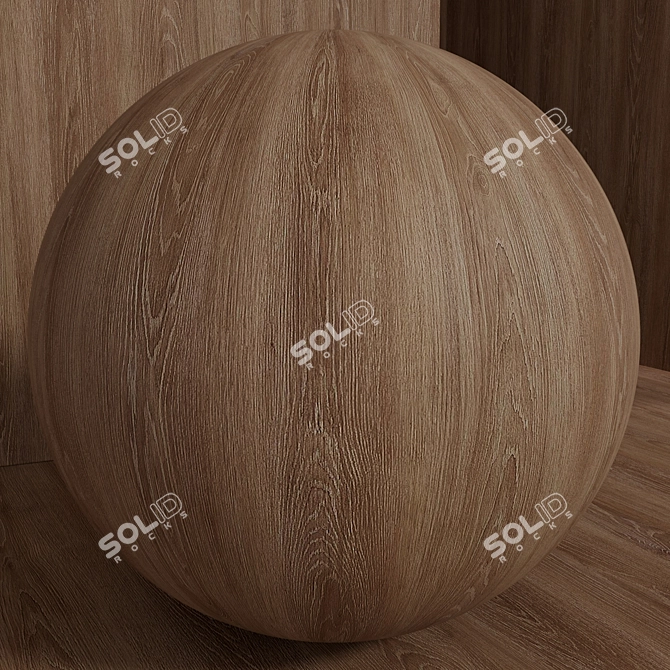 Seamless Oak Wood Material Set 3D model image 3