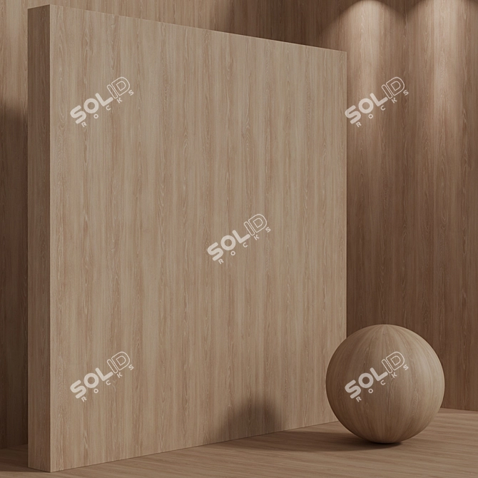 Seamless Oak Wood Material Set 3D model image 4
