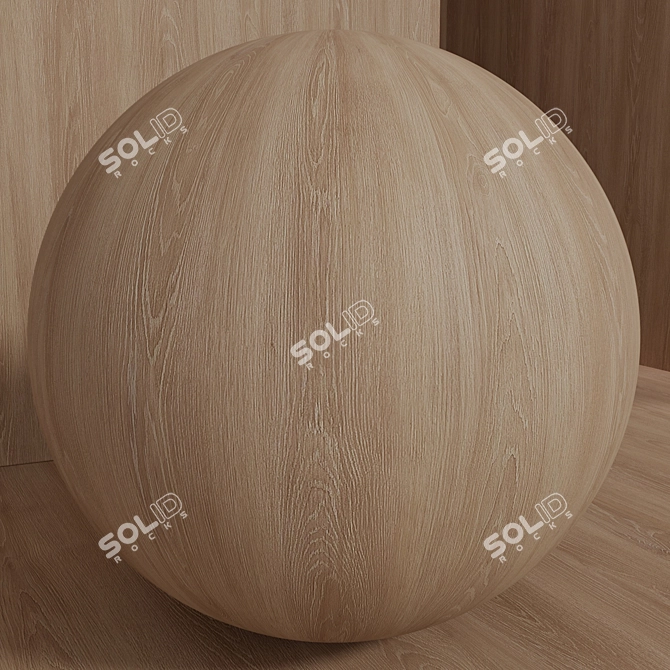 Seamless Oak Wood Material Set 3D model image 5