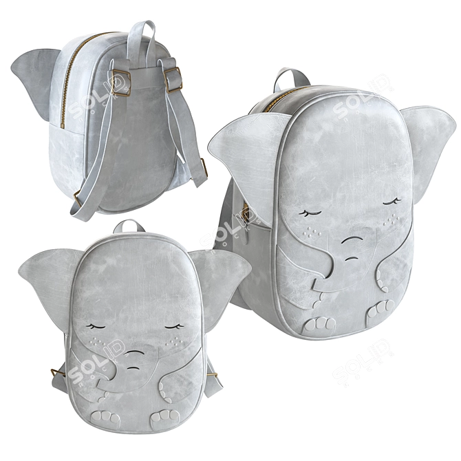 Children's Animal Backpack Set 3D model image 4