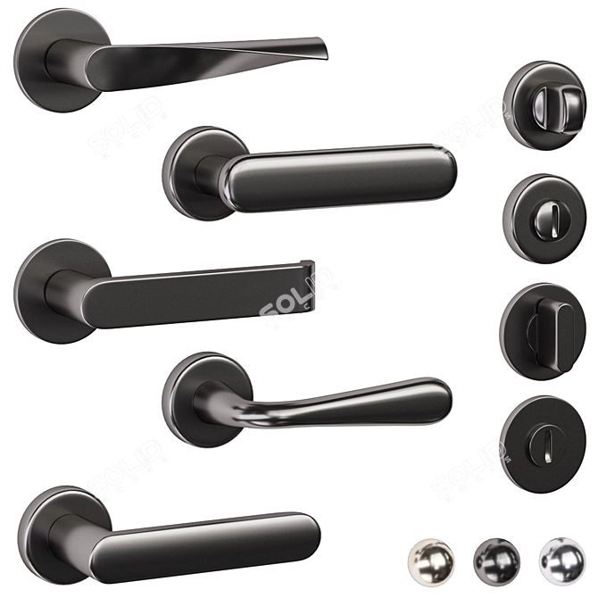 Olivari Set of 5 Handles 3D model image 1