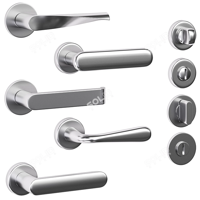 Olivari Set of 5 Handles 3D model image 2