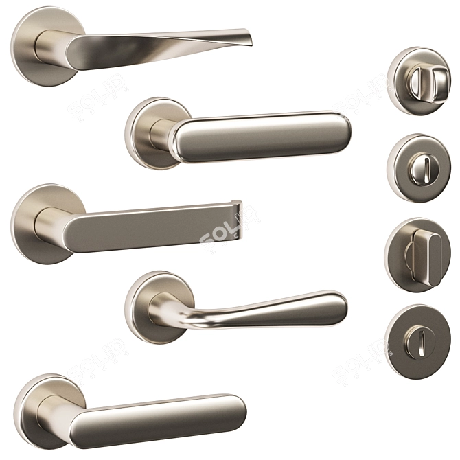 Olivari Set of 5 Handles 3D model image 3