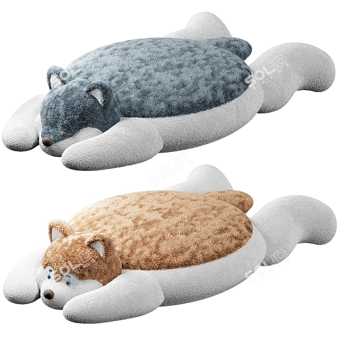 Plush Toy Rug Set 3D model image 1