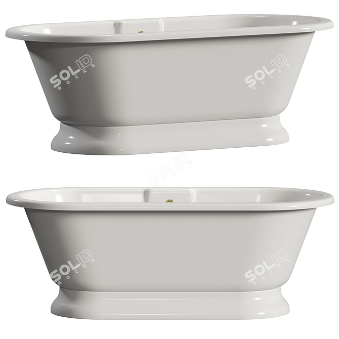 Elegant Victorian York Freestanding Bathtub 3D model image 1