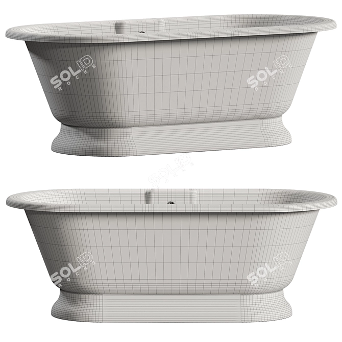 Elegant Victorian York Freestanding Bathtub 3D model image 2