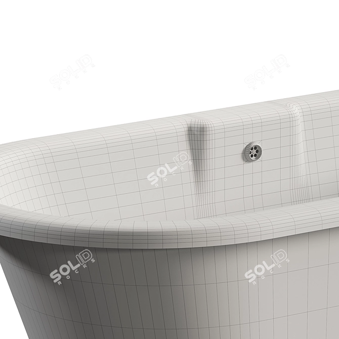 Elegant Victorian York Freestanding Bathtub 3D model image 4