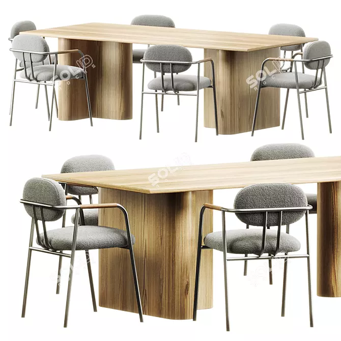 Modern Dining Set by Cb2 3D model image 1