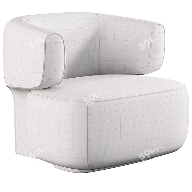 Contemporary Litho Armchair: Sleek & Stylish 3D model image 5