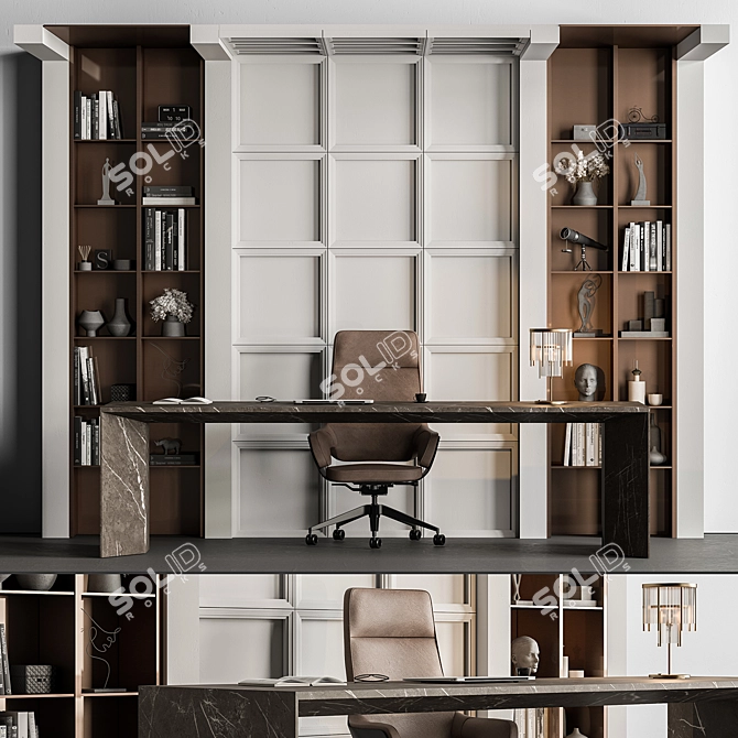 Executive Office Desk - Modern Design 3D model image 1