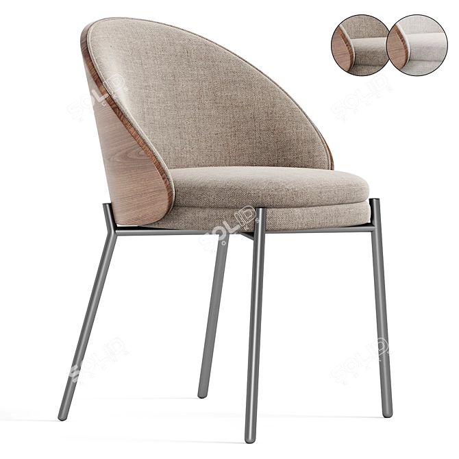 Modern Eamy Chair in Ash 3D model image 1