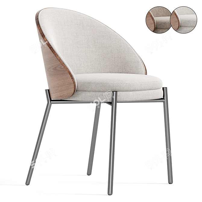 Modern Eamy Chair in Ash 3D model image 2