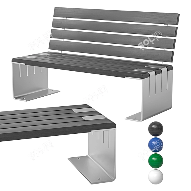 Urban Bench 3D Model Kit 3D model image 2