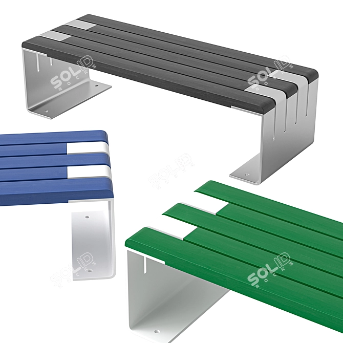 Urban Bench 3D Model Kit 3D model image 1