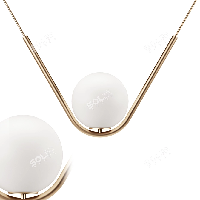 Elegant PERLE 1 Light Fixture 3D model image 1