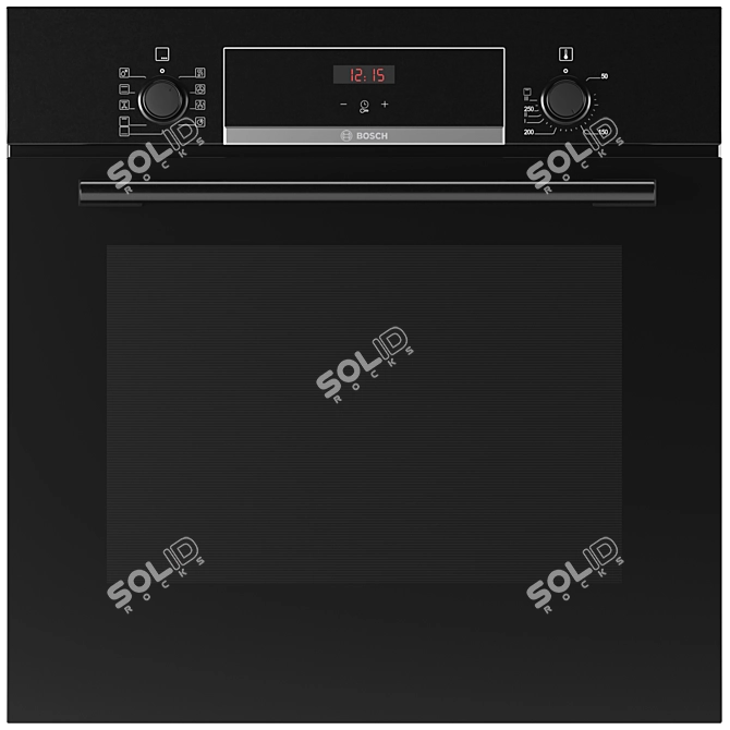 Bosch Electric Oven in Black & White 3D model image 2