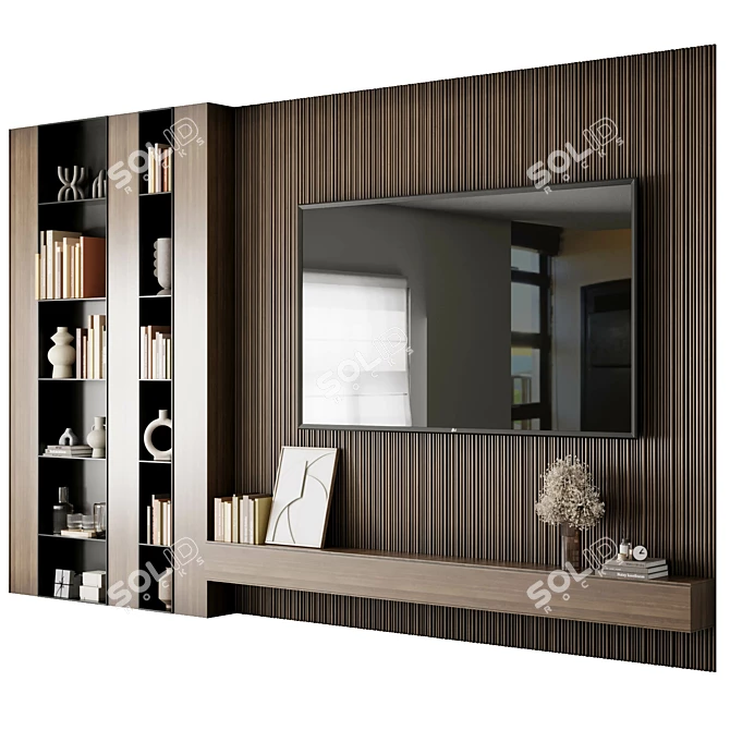 Modern TV Wall Unit 18 3D model image 2