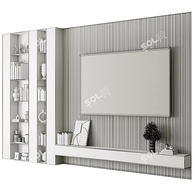 Modern TV Wall Unit 18 3D model image 6