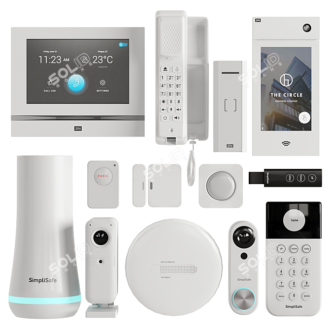 All-in-One Security Intercom System 3D model image 2