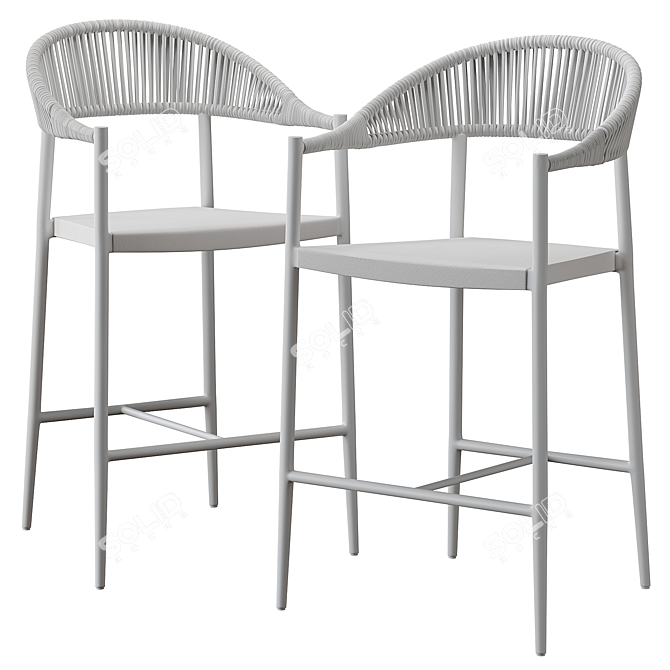  Florida Seating Aluminum Outdoor Stool 3D model image 1