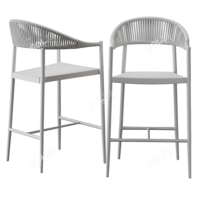  Florida Seating Aluminum Outdoor Stool 3D model image 2