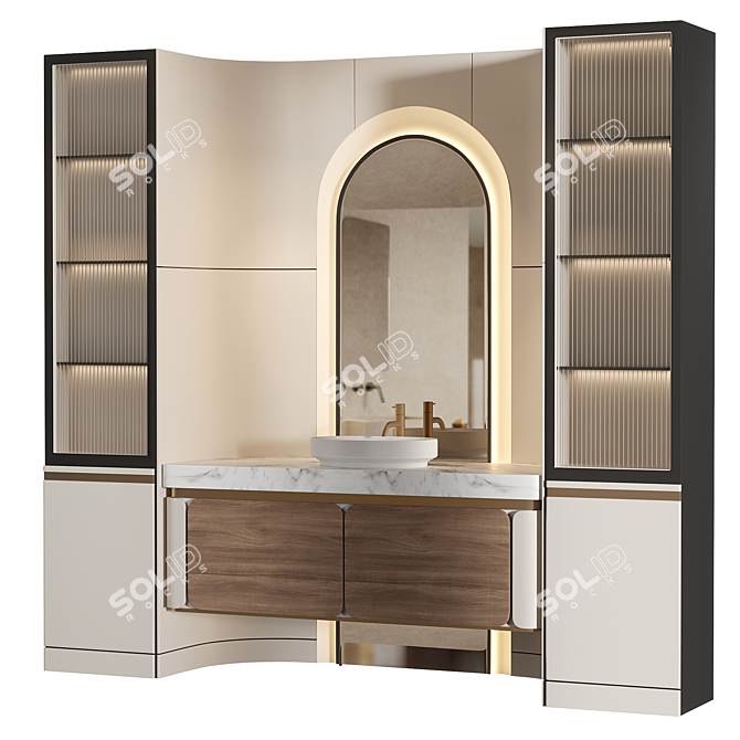 Modern Bathroom Vanity Set 2014 3D model image 2