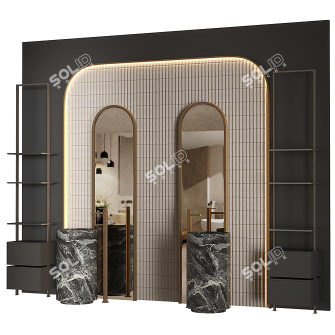 Modern Bathroom Vanity Set 18 3D model image 2